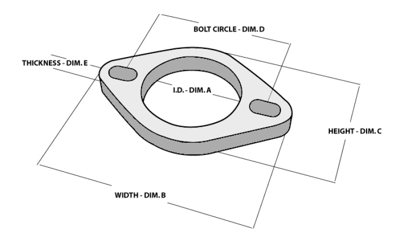 Vibrant 2-Bolt Stainless Steel Flanges (2.25" I.D.) - Box of 5 Flanges