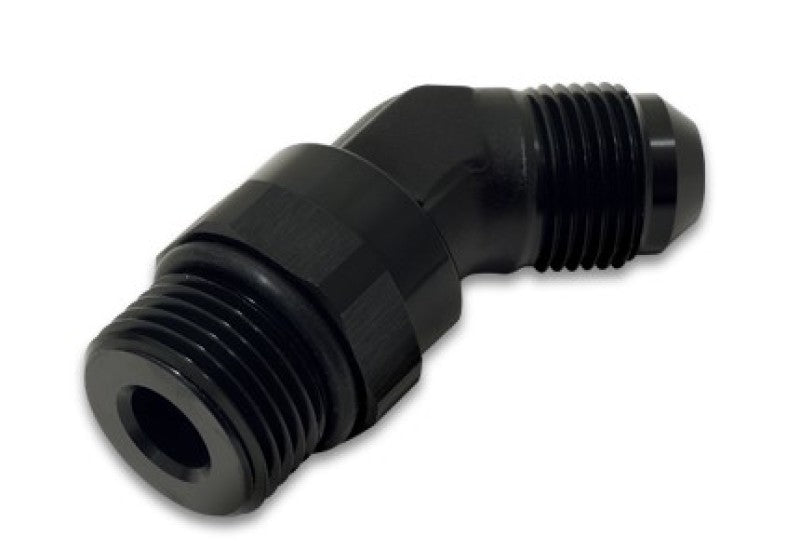 Vibrant -10AN Male to Male -10AN Straight Cut 45 Degree Adapter Fitting - Anodized Black 16948