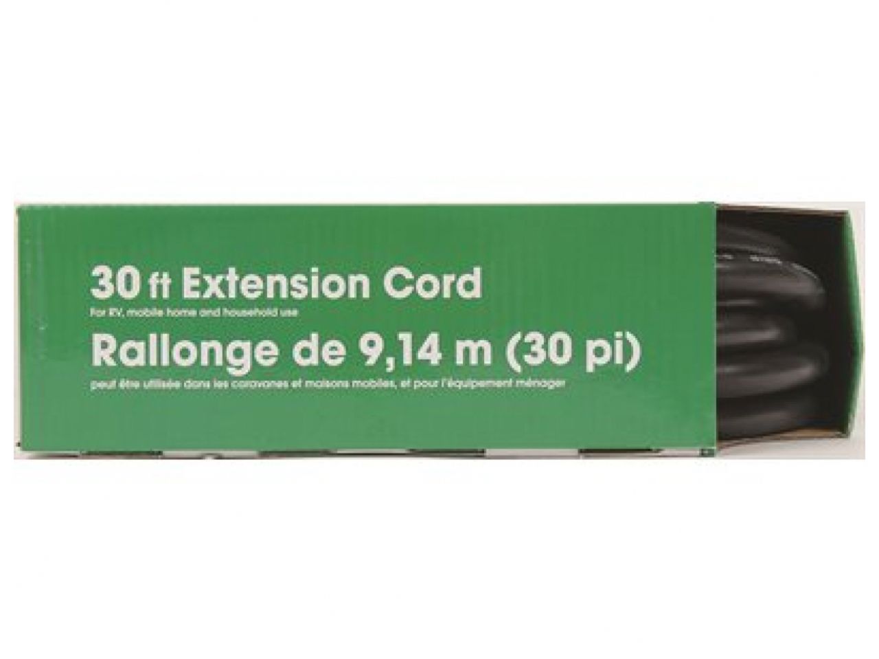 Camco 15 Amp  30' Extension Cord-Black 125V/1875W 14Ga Bilingual cULus