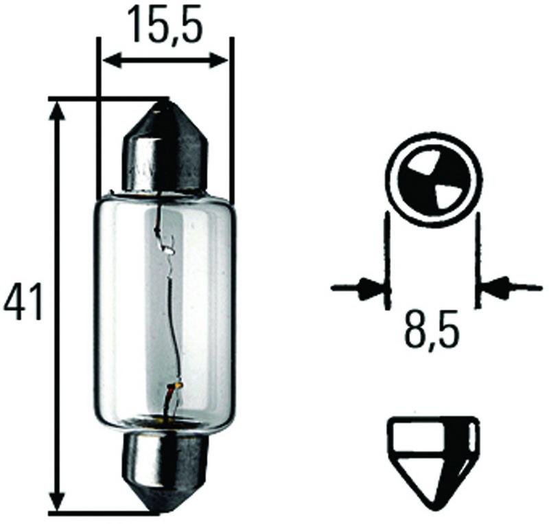 Hella Universal Clear T4.63 Incandescent 12V 15W Bulb (Single Bulb) H83205021 Main Image