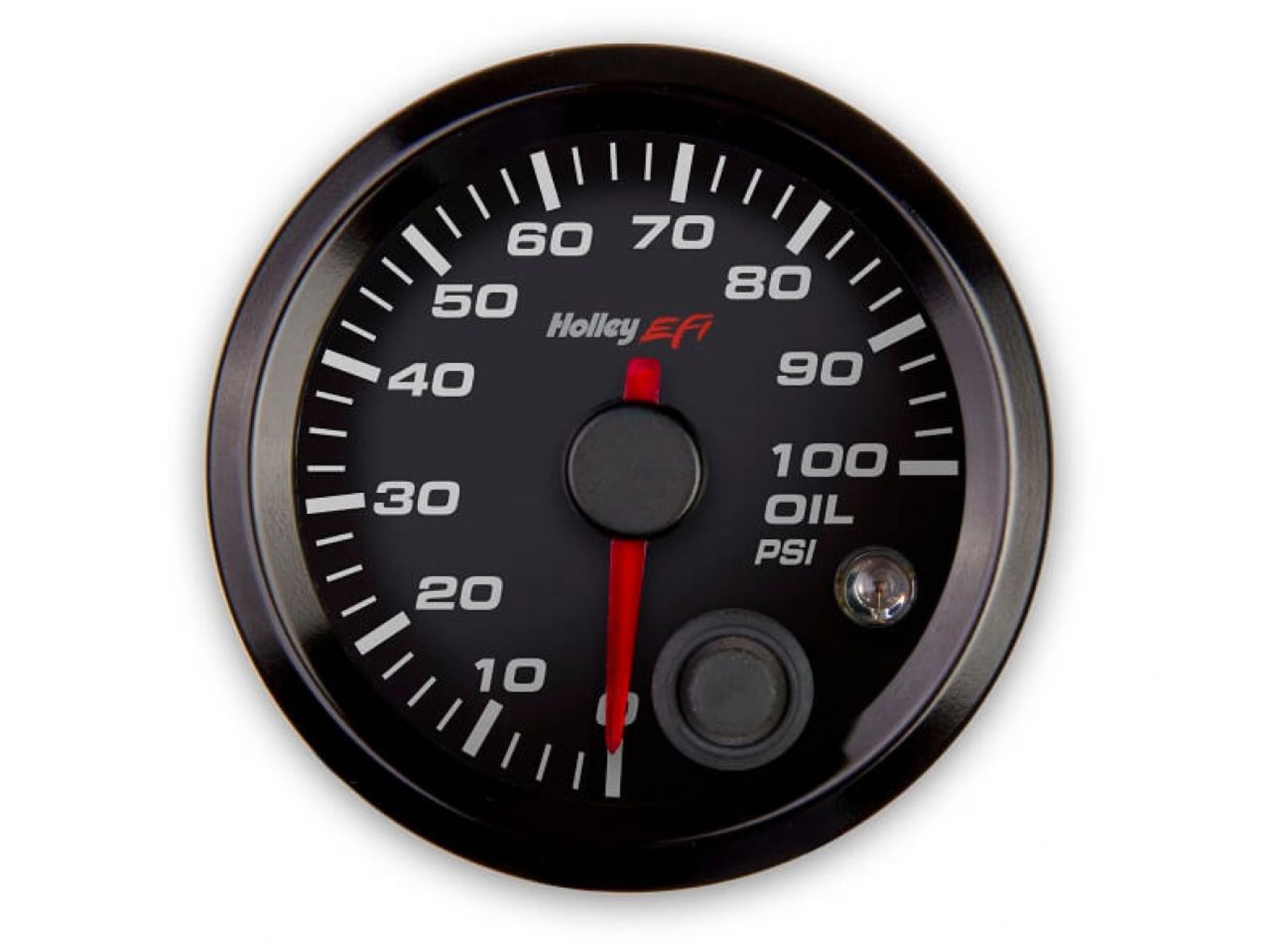 Holley 2-1/16 OIL PRESSURE GAUGE, 0-100PSI, CAN, BLACK