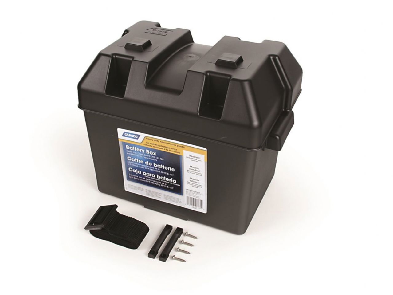 Camco Battery Box - Standard, Multilingual (12-Pack Bulk)