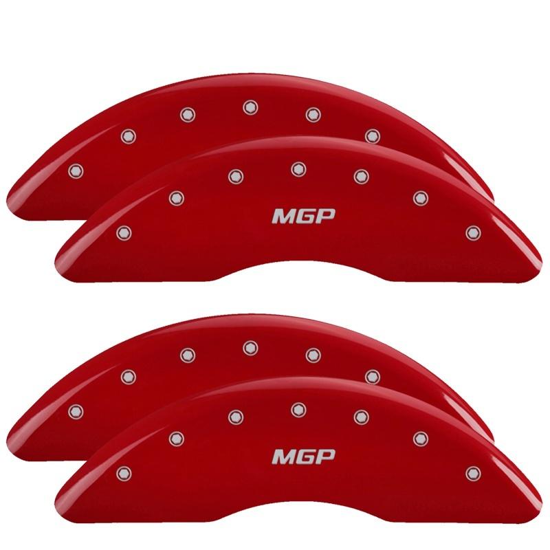 MGP 4 Caliper Covers Engraved Front & Rear MGP Red finish silver ch 14173SMGPRD Main Image