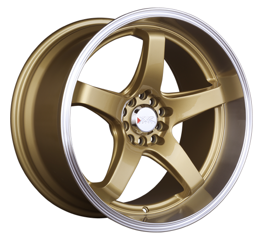 XXR 555 Wheel Hyper Gold / Machined Lip 17x8 +35 5x100,5x114.3