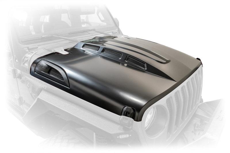 DV8 Offroad 18+ Jeep JL Heat Dispersion Hood - Primer Black HDMBJL-01 Main Image