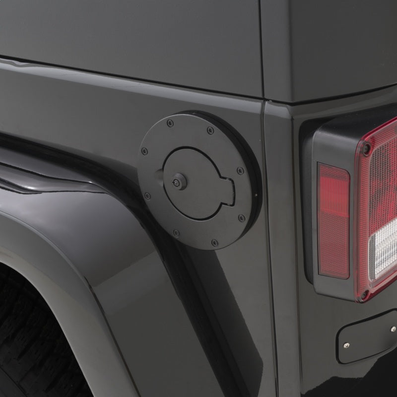 Rampage 2007-2018 Jeep Wrangler(JK) 2 & 4 Door Billet Style Gas Cover - Black 750138