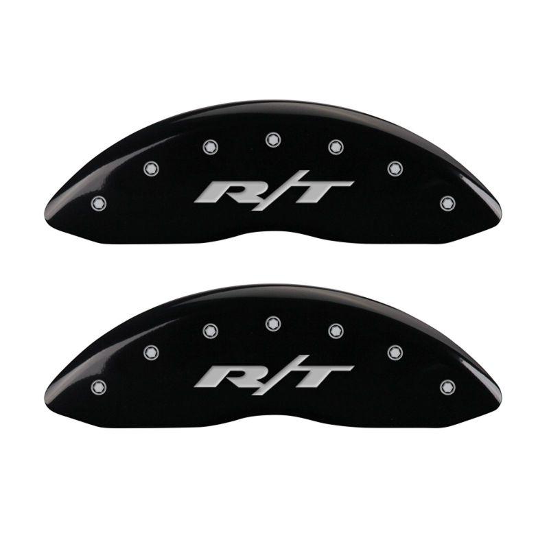 MGP 4 Caliper Covers Engraved Front & Rear RT1-Truck Black finish silver ch 12088SRT1BK Main Image