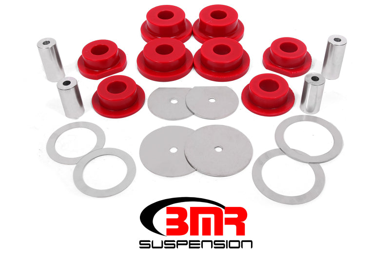 BMR 08-18 Dodge Challenger Rear Cradle Bushing Kit Polyurethane - Red SCB111