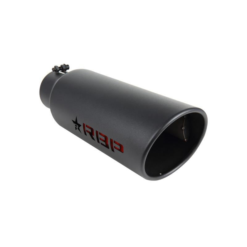 RBP RX-1 High Heat Textured Dual Badged Exhaust Tip Inlet 4in. / Outlet 6in. / Length 18in. - Black RBP-46005R Main Image