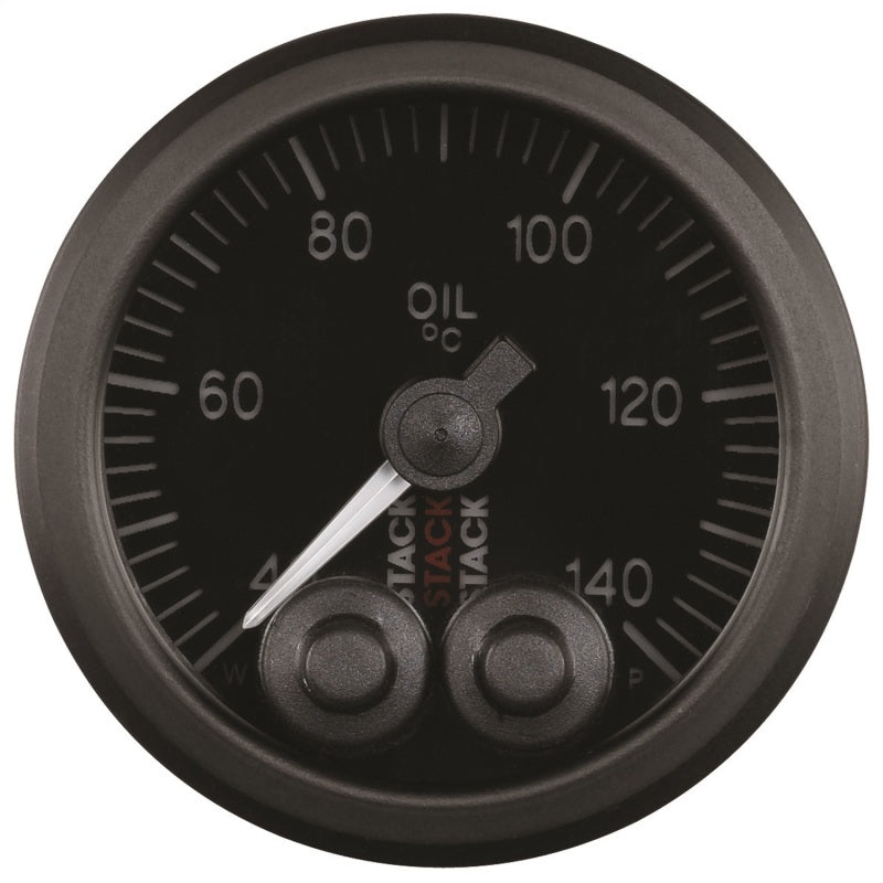 Autometer Stack 52mm 40-140 Deg C 1/8in NPTF Male Pro-Control Oil Temp Gauge - Black ST3509