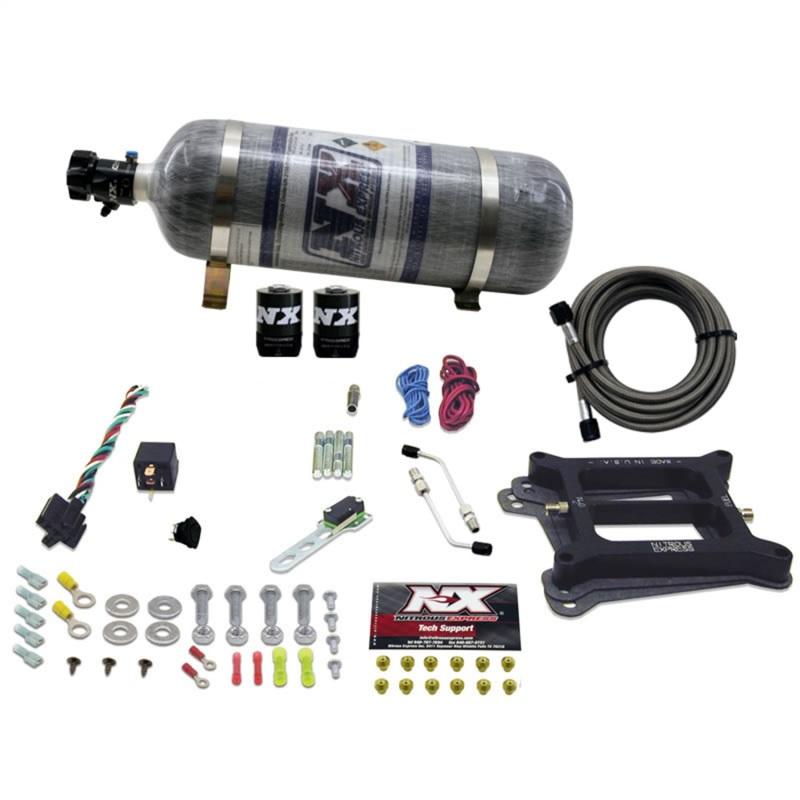 Nitrous Express 4150 4-BBL/Alcohol Nitrous Kit (50-300HP) w/Composite Bottle 30045-12 Main Image