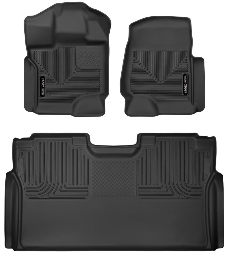 Husky Liners 15-19 Ford F-150 SuperCrew Cab Front & 2nd Seat X-Act Contour Floor Liners 53498 Main Image