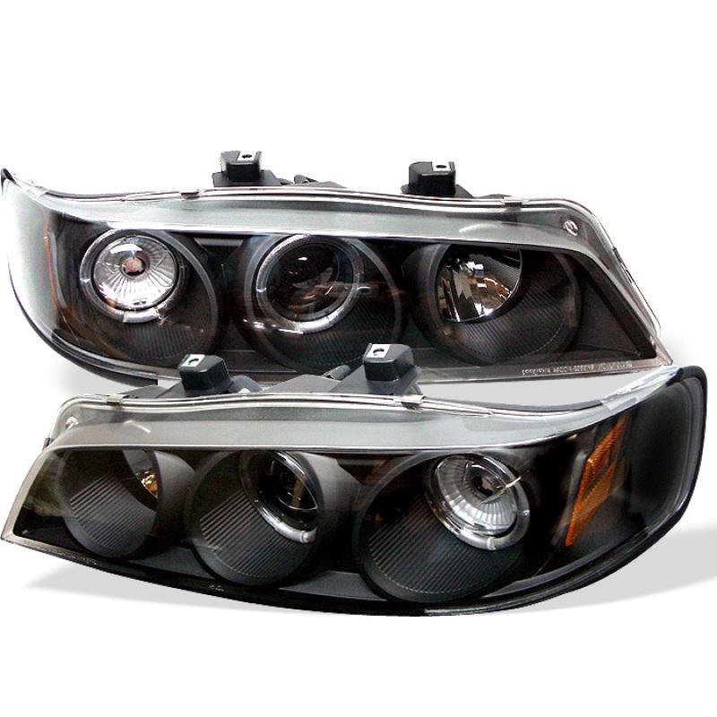 Spyder Honda Accord 94-97 1PC Projector Headlights LED Halo Amber Reflctr Blk PRO-YD-HA94-AM-BK 5010698 Main Image