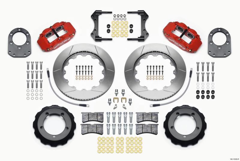 Wilwood Narrow Superlite 4R Front Hat Kit 14.00in Red 66-75 Ford Bronco Dana 30/44 w/Lines 140-13329-R Main Image