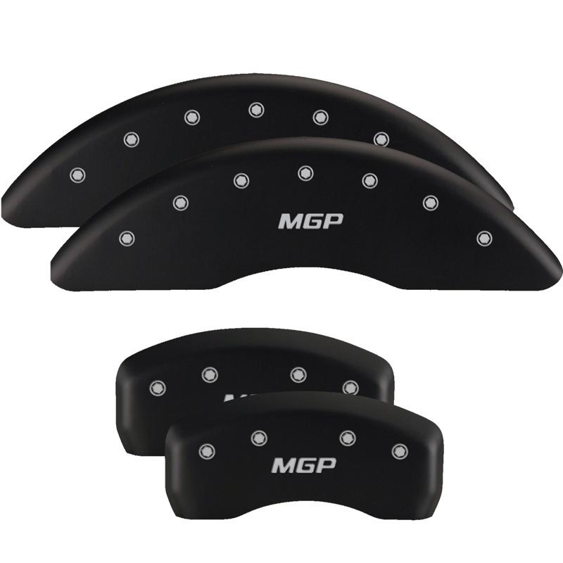 MGP 4 Caliper Covers Engraved Front & Rear Bowtie Red finish silver ch 14232SBOWRD Main Image