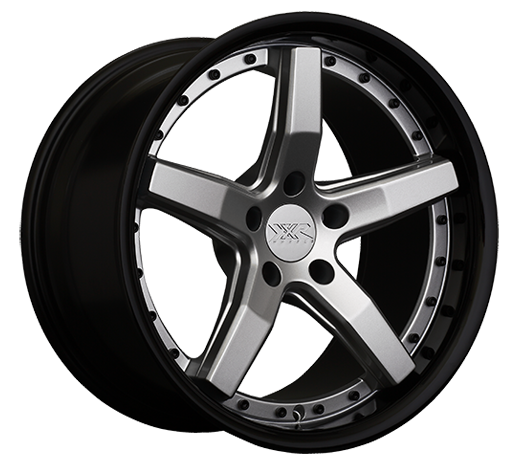 XXR 569 Wheel Silver / Gloss Black Lip 18x8.5 +38 5x100
