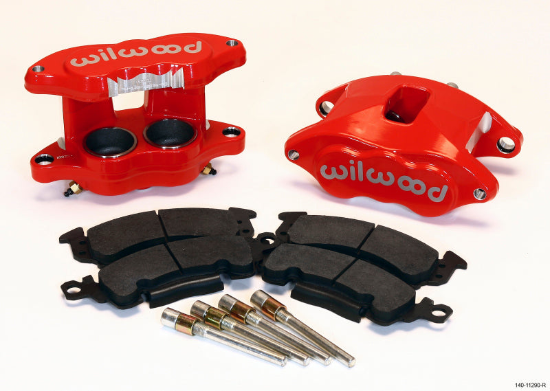 Wilwood D52 Front Caliper Kit - Red, 2.00 / 2.00" Piston, 1.28" Rotor