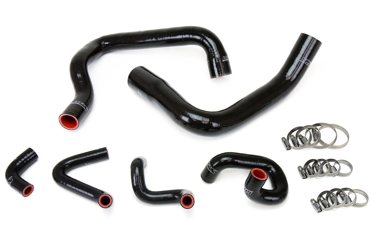 HPS Black Reinforced Silicone Radiator and Heater Hose Kit Coolant Ford 86-93 Mustang GT / Cobra