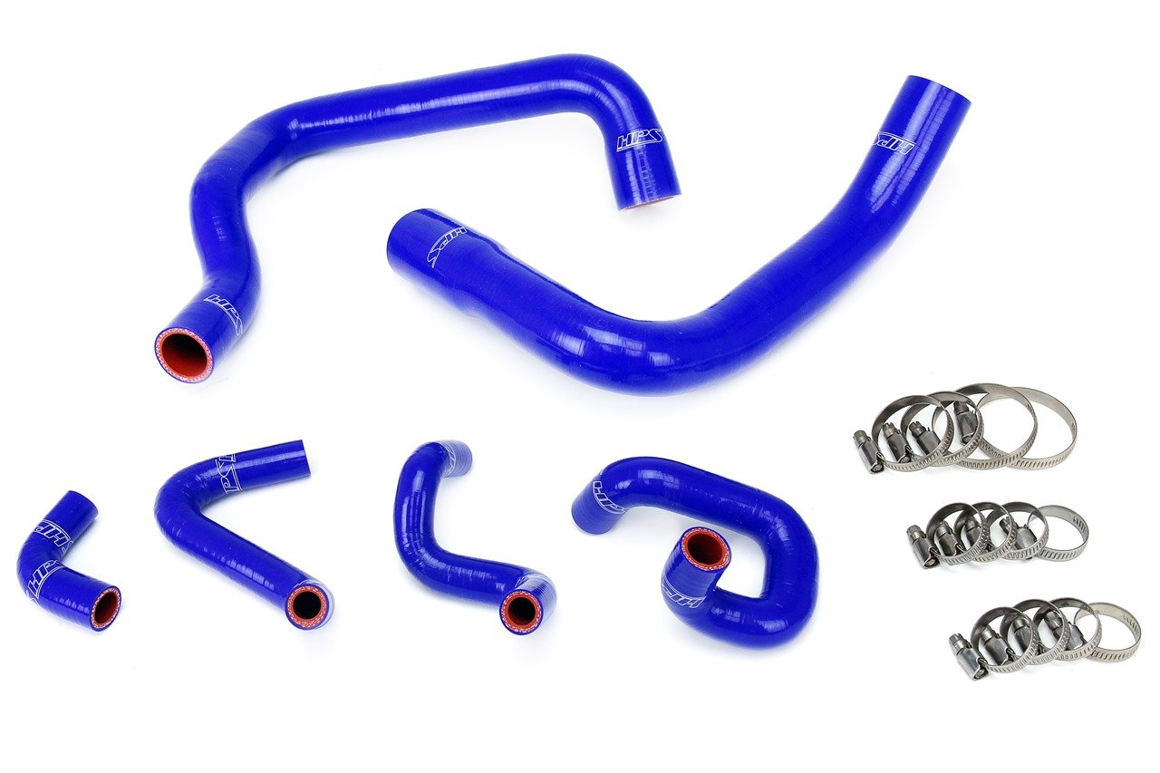 HPS Blue Reinforced Silicone Radiator and Heater Hose Kit Coolant Ford 86-93 Mustang GT / Cobra