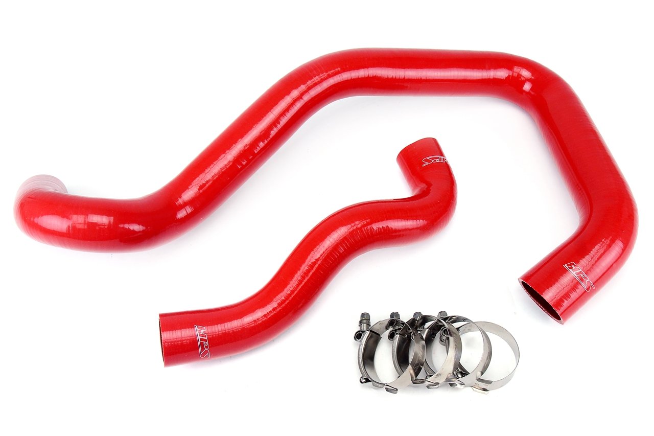 HPS Red Reinforced Silicone Radiator Hose Kit Coolant Ford 03-07 F250 Superduty 6.0L Diesel w/ Mono Beam Suspension