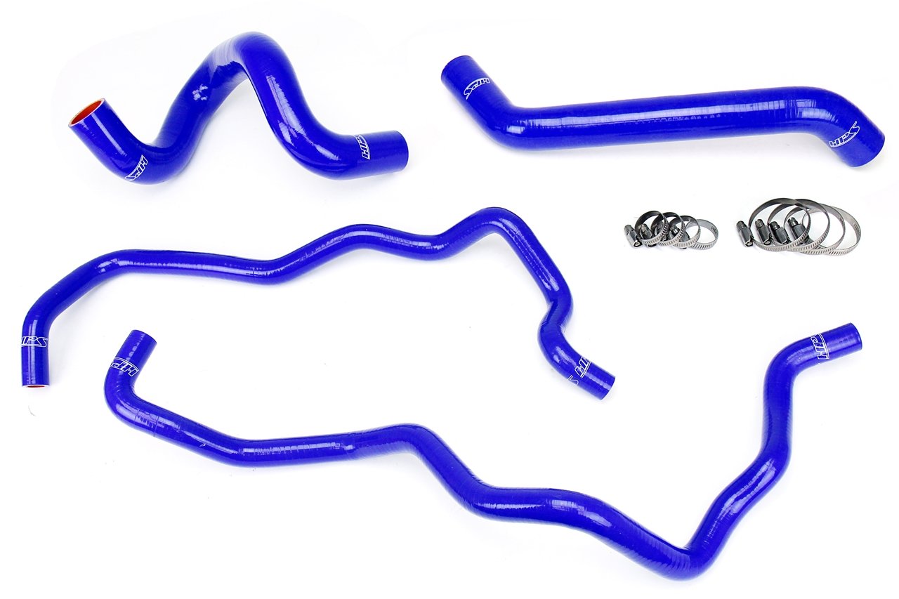 HPS Blue Reinforced Silicone Radiator + Heater Hose Kit Jeep 07-11 Wrangler JK 3.8L V6 Left Hand Drive