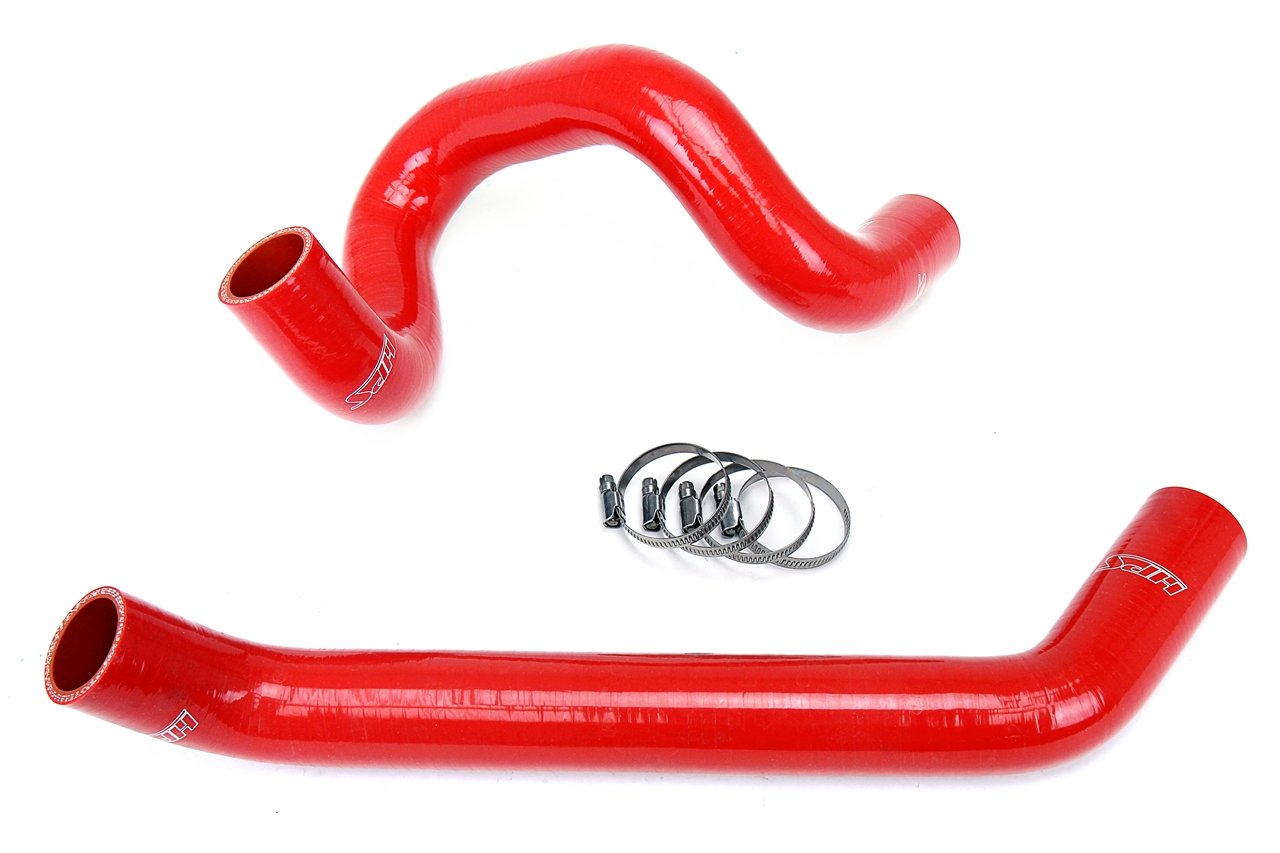 HPS Red Reinforced Silicone Radiator Hose Kit Coolant Jeep 07-11 Wrangler JK 3.8L V6