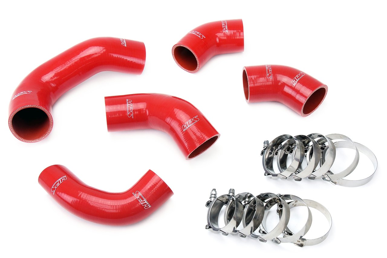 HPS Red Reinforced Silicone Intercooler Hose Kit Mitsubishi 03-07 Lancer EVO 8 9 MR US-Spec