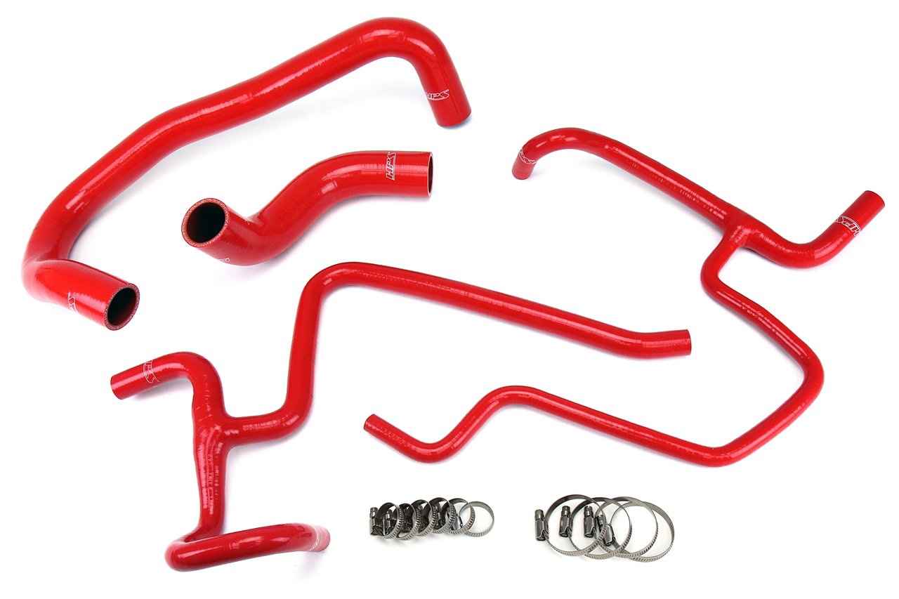 HPS Red Reinforced Silicone Radiator Hose Kit Dodge 2010 Challenger SRT8 6.1L V8