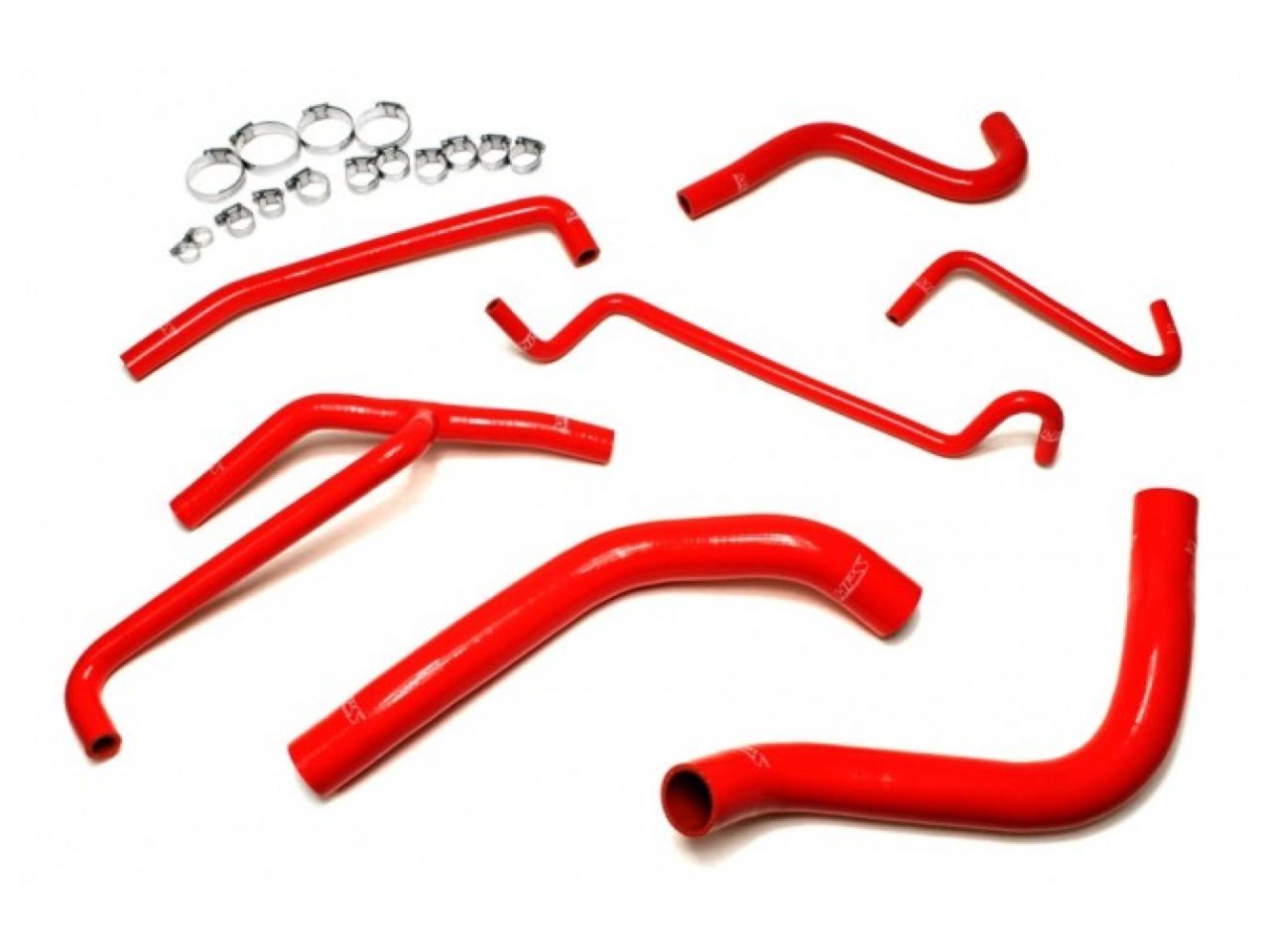 HPS Red Reinforced Silicone Radiator and Heater Hose Kit Coolant Ford 11-14 Mustang 3.7L V6