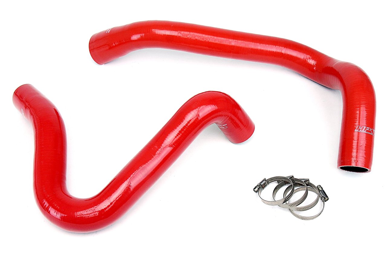 HPS Red Reinforced Silicone Radiator Hose Kit Coolant Ford 99-01 F350 Superduty w/ 7.3L Diesel Dual Alternator