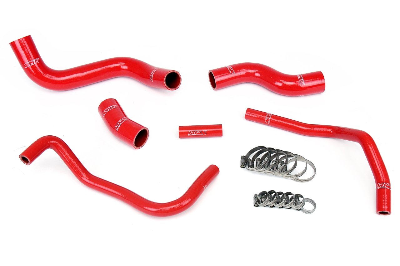 HPS Red Reinforced Silicone Radiator + Heater Hose Kit Subaru 13-16 BRZ