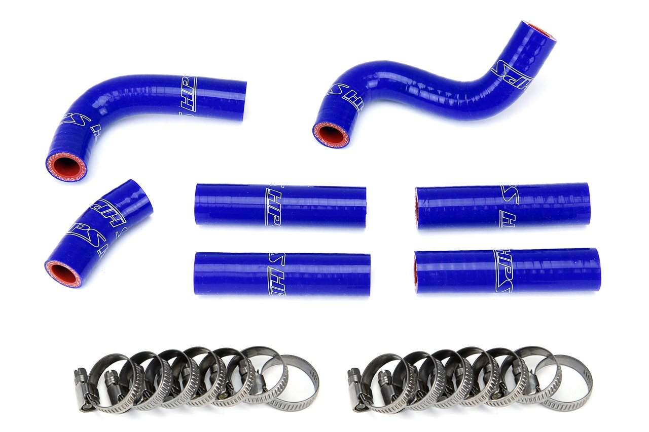 HPS Blue Reinforced Silicone Complete Pesky Heater Hose Kit 1FZ-FE Toyota 92-97 Land Cruiser FJ80 4.5L I6 without rear heater