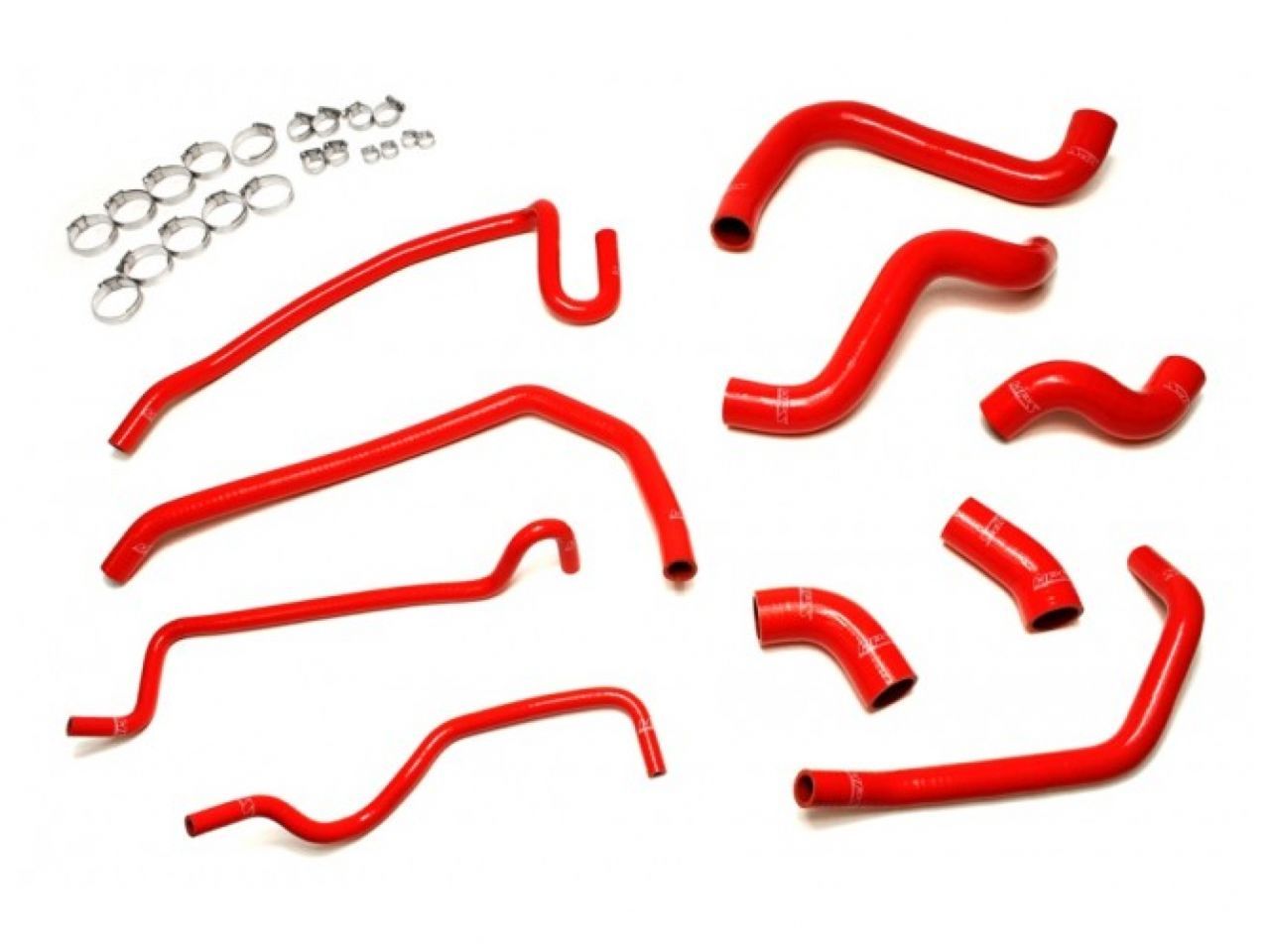 HPS Red Reinforced Silicone Radiator and Heater Hose Kit Coolant Ford 11-14 Mustang GT 5.0L V8 & Boss 302