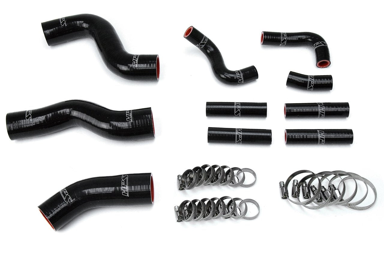 HPS Black Reinforced Silicone Radiator + Pesky Heater Hose Kit 1FZ-FE Lexus 96-97 LX450 FJ80 4.5L I6 without rear heater