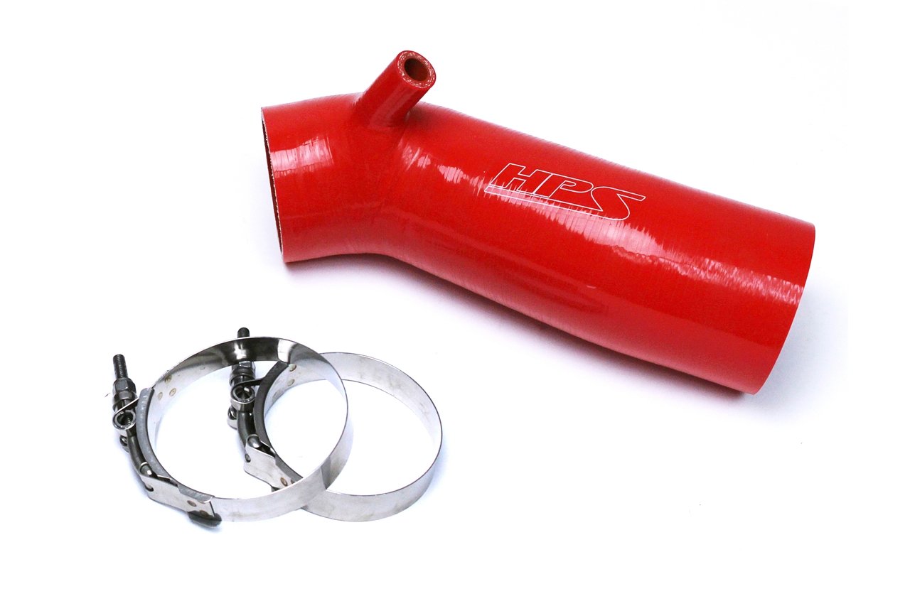 HPS Red Reinforced Silicone Post MAF Air Intake Hose Kit Honda 13-16 Accord 2.4L