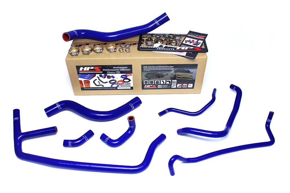 HPS Blue Reinforced Silicone Radiator and Heater Hose Kit Coolant Ford 2015-2019 Mustang Ecoboost 2.3L Turbo