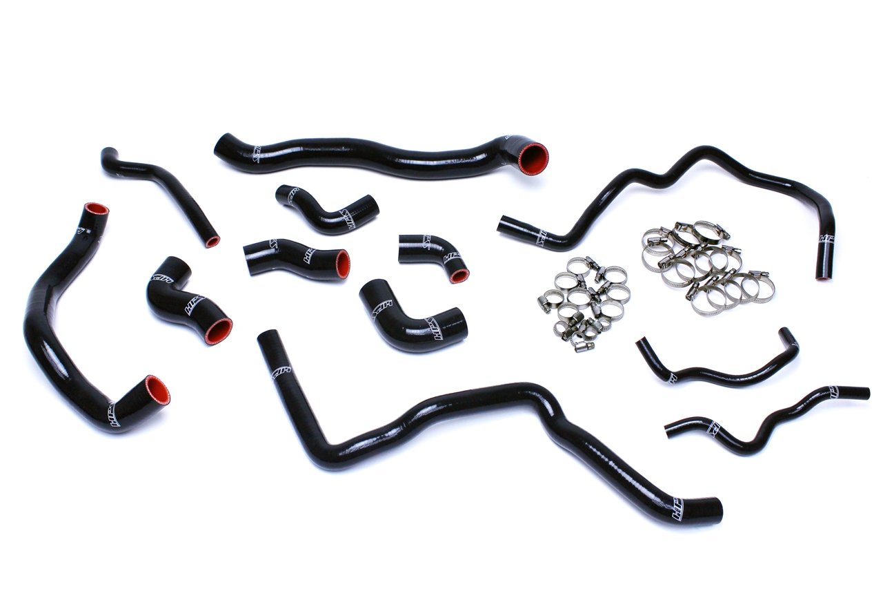 HPS Reinforced Black Silicone Radiator + Heater Hose Kit Coolant Volkswagen 06-08 Jetta 2.0T Turbo FSI Left Hand Drive