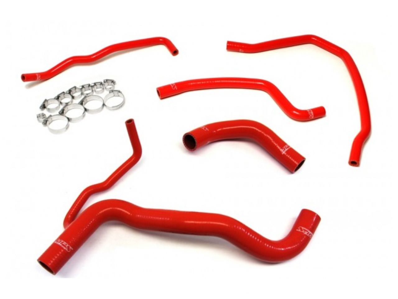 HPS Red Silicone Radiator Hose 5pcs Complete Kit Coolant Bypass Scion 11-15 tC