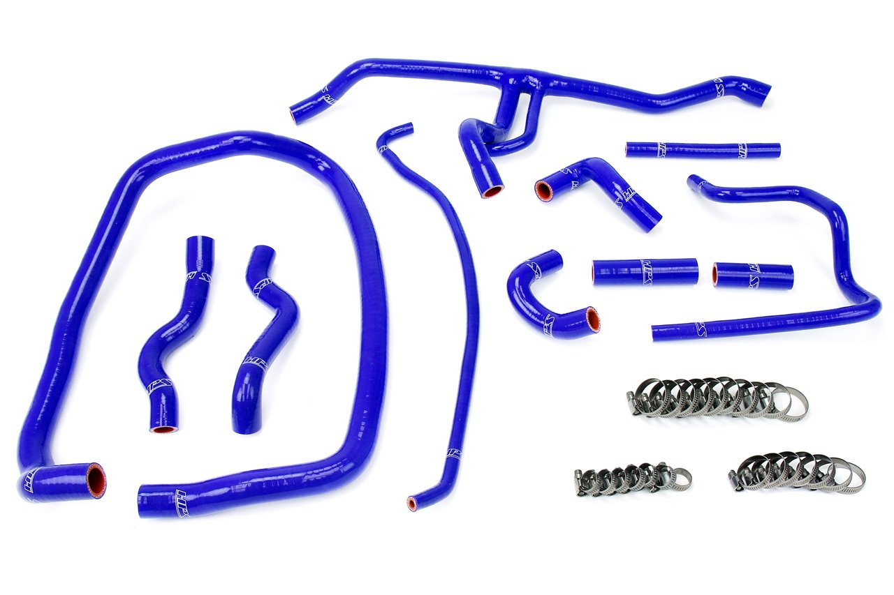 HPS Blue Reinforced Silicone Heater Hose Kit Coolant BMW 96-99 E36 M3 Left Hand Drive