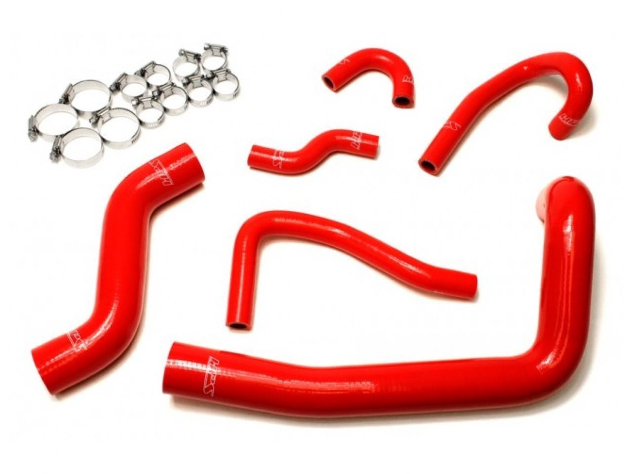 HPS Red Reinforced Silicone Radiator and Heater Hose Kit Coolant Mazda 93-95 RX7 FD3S