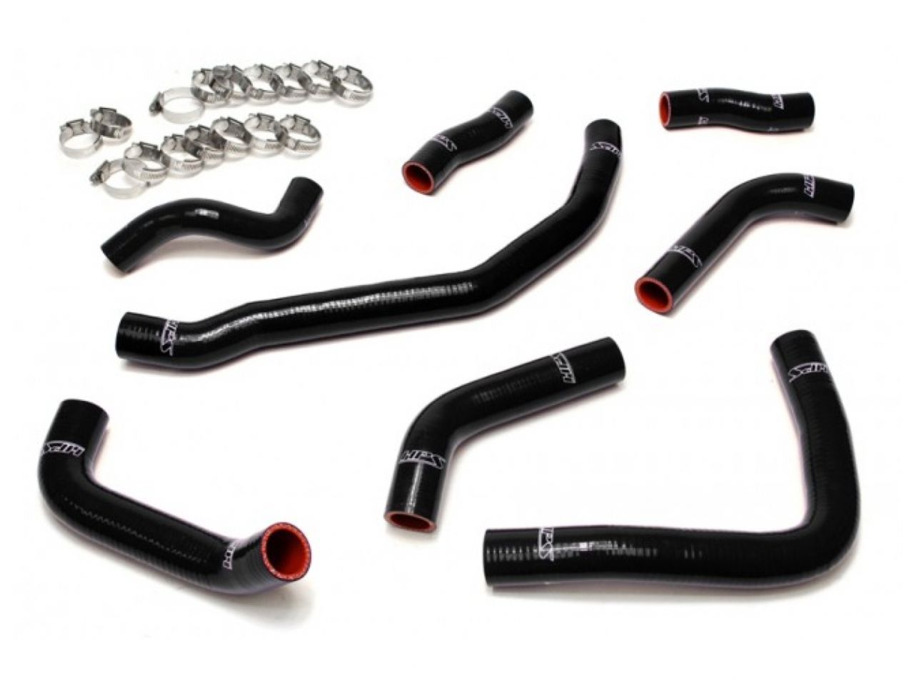 HPS Black Reinforced Silicone Coolant Hose Complete kit (8pc) front radiator + rear engine Toyota 90-99 MR2 3SGTE Turbo