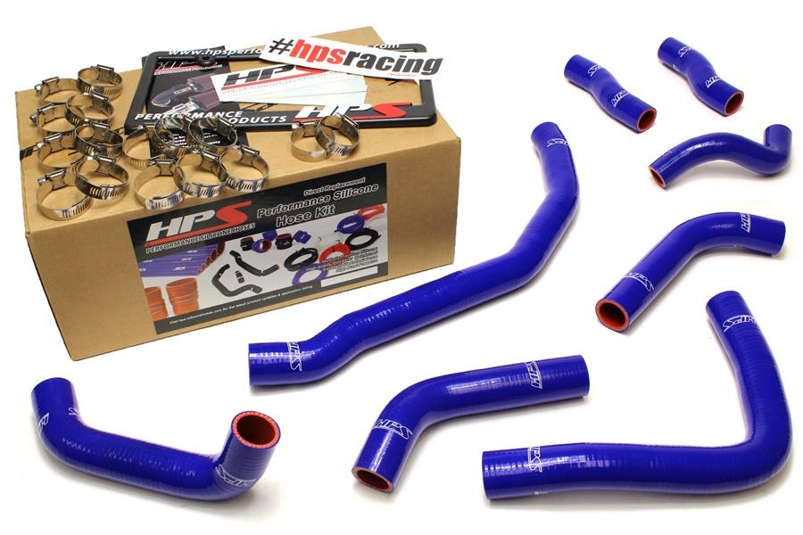 HPS Blue Reinforced Silicone Coolant Hose Complete kit (8pc) front radiator + rear engine Toyota 90-99 MR2 3SGTE Turbo