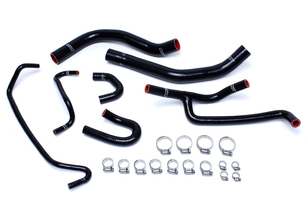 HPS Black Reinforced Silicone Radiator and Heater Hose Kit Coolant Ford 2015-2017 Mustang 3.7L V6