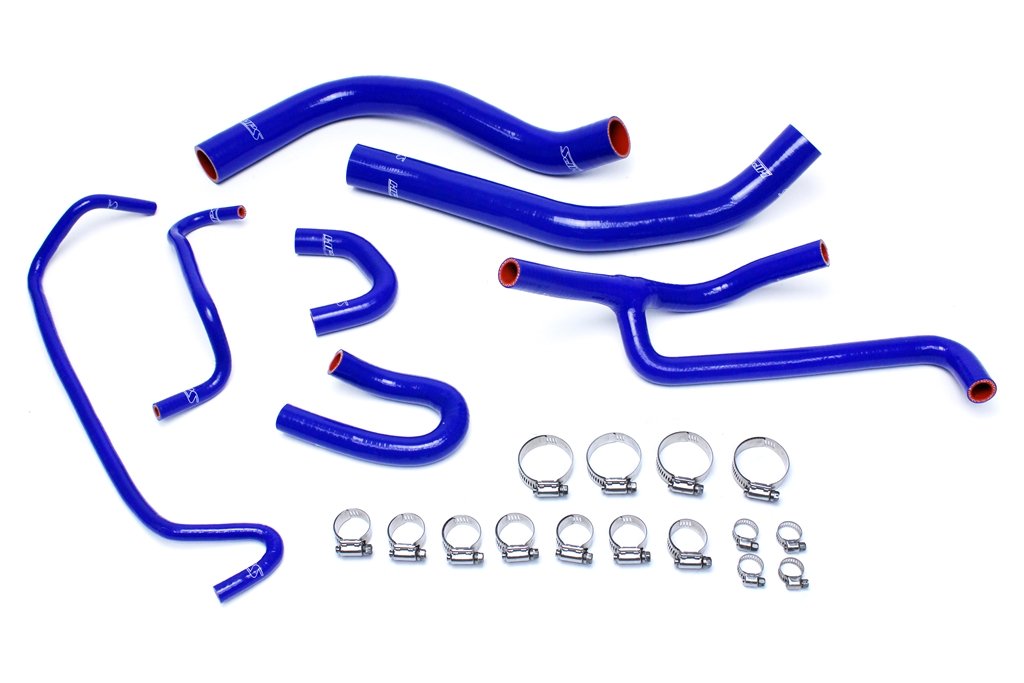 HPS Blue Reinforced Silicone Radiator and Heater Hose Kit Coolant Ford 2015-2017 Mustang 3.7L V6