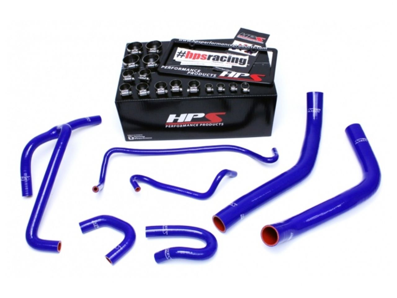 HPS Blue Reinforced Silicone Radiator and Heater Hose Kit Coolant Ford 2015-2017 Mustang 3.7L V6