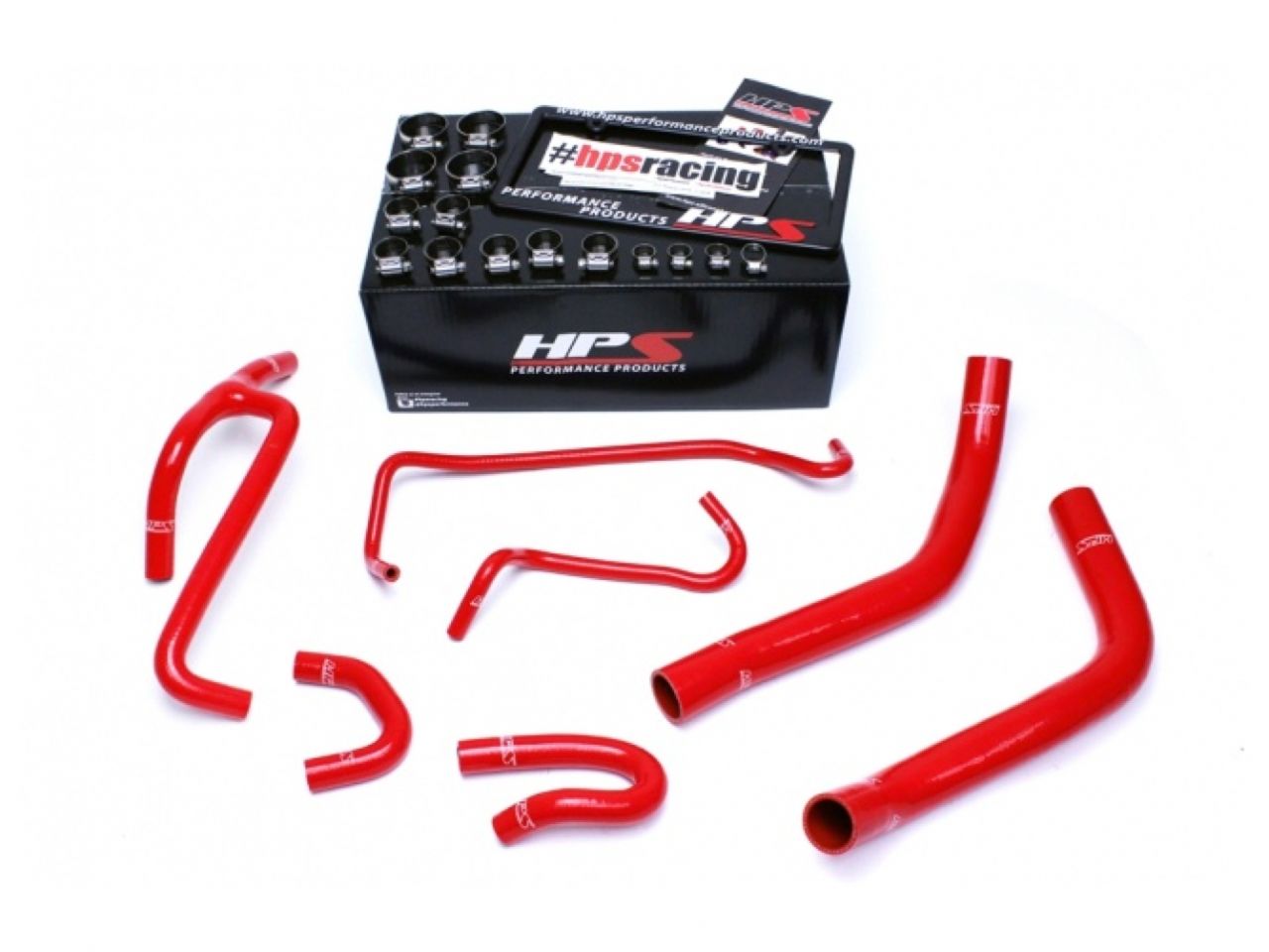 HPS Red Reinforced Silicone Radiator and Heater Hose Kit Coolant Ford 2015-2017 Mustang 3.7L V6