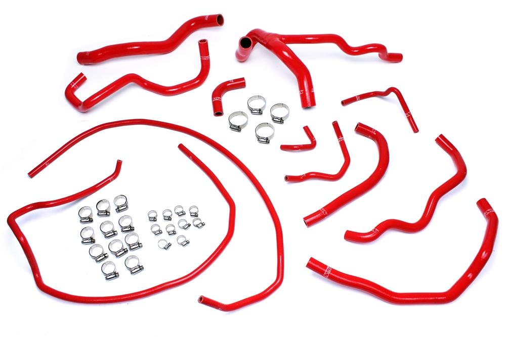 HPS Red Reinforced Silicone Radiator + Heater Hose Kit Coolant Mazda 10-13 Mazdaspeed 3 2.3L Turbo