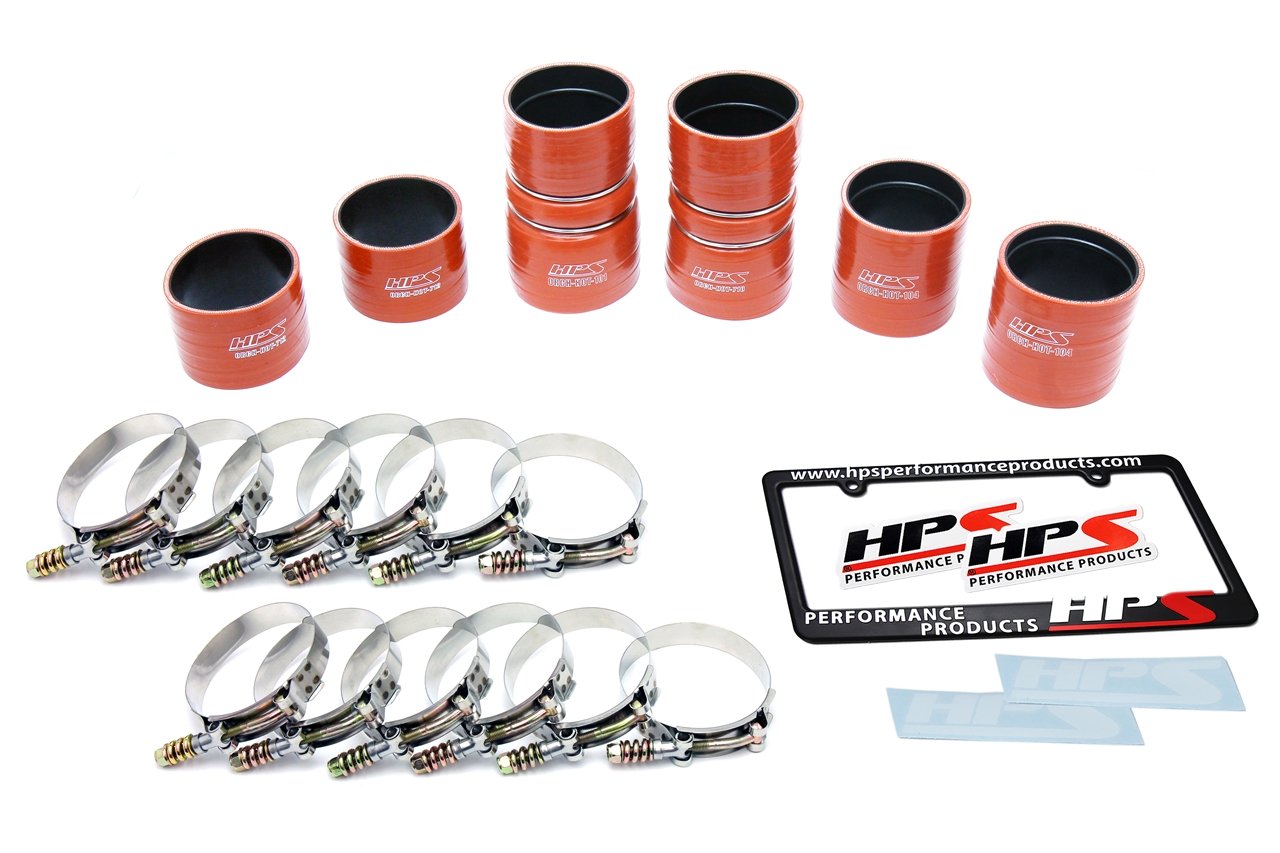 HPS High Temp Reinforced Silicone Intercooler Hose Boots Kit Ford Late 1999 - 2003 F250 Superduty 7.3L PowerStroke Diesel