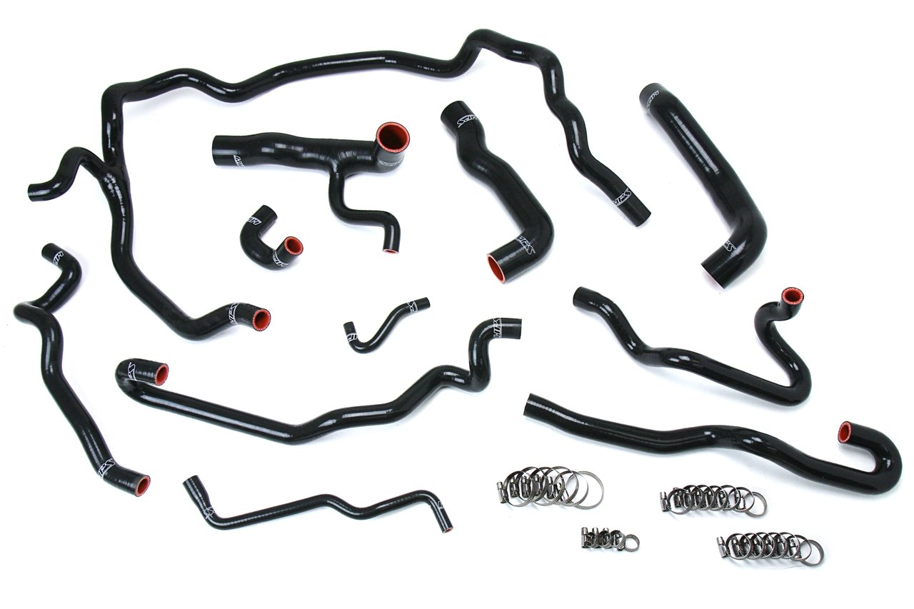 HPS Black Reinforced Silicone Radiator + Heater Hose Kit Coolant BMW 04-05 530i E60 Left Hand Drive