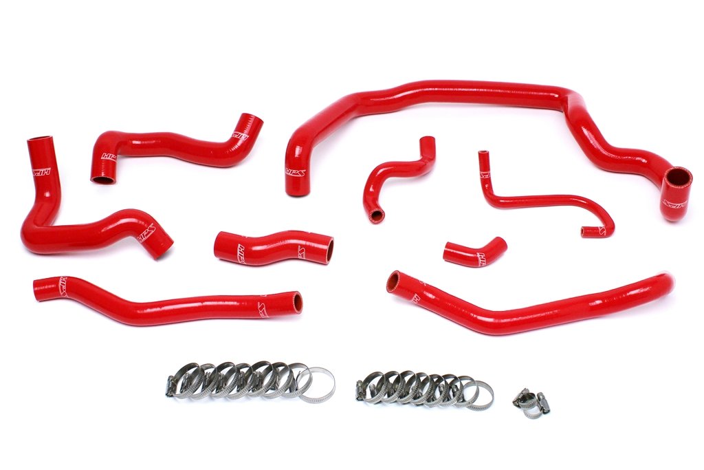 HPS Red Reinforced Silicone Radiator and Heater Hose Kit Coolant Mini 07-11 Cooper S R56 1.6L Turbo Manual Trans